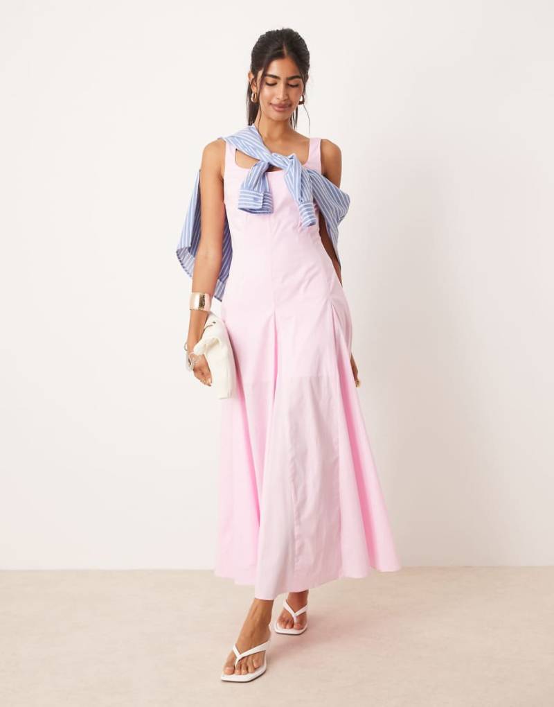 ASOS DESIGN - Ärmelloses, tailliertes Midikleid in Rosa von ASOS DESIGN