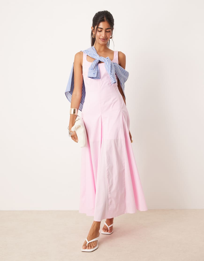 ASOS DESIGN - Ärmelloses, tailliertes Midikleid in Rosa von ASOS DESIGN
