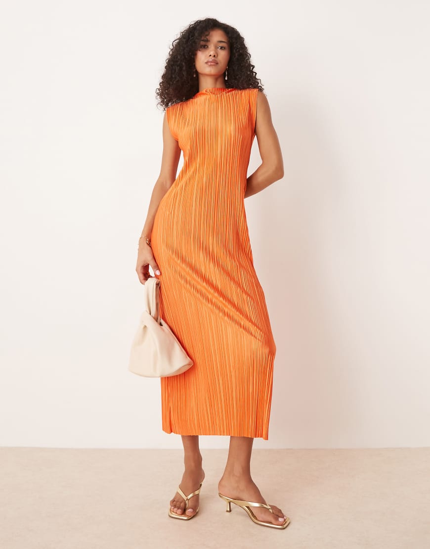 ASOS DESIGN - Ärmelloses Plissee-Midikleid in Orange ASOS DESIGN - Ärmelloses Plissee-Midikleid in Orange von ASOS DESIGN