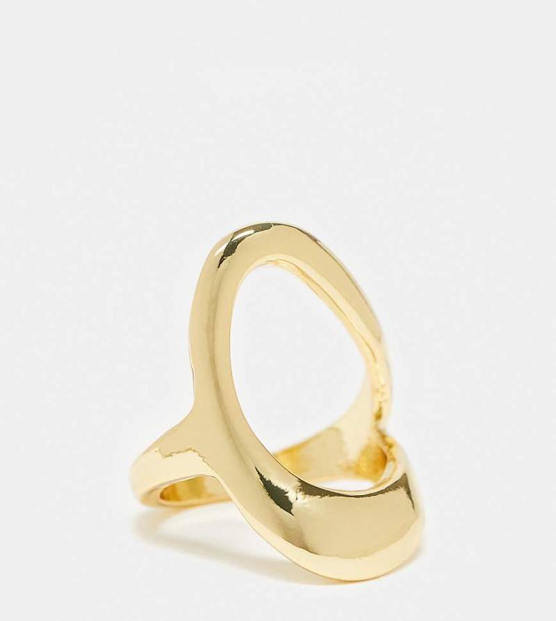 ASOS DESIGN - Abstrakter Ring mit 14-Karat-Vergoldung-Goldfarben von ASOS DESIGN
