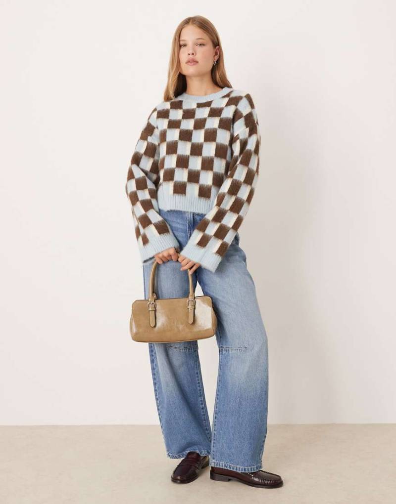 ASOS DESIGN - Angerauter Pullover mit Retro-Muster-Bunt ASOS DESIGN - Angerauter Pullover mit Retro-Muster-Bunt von ASOS DESIGN