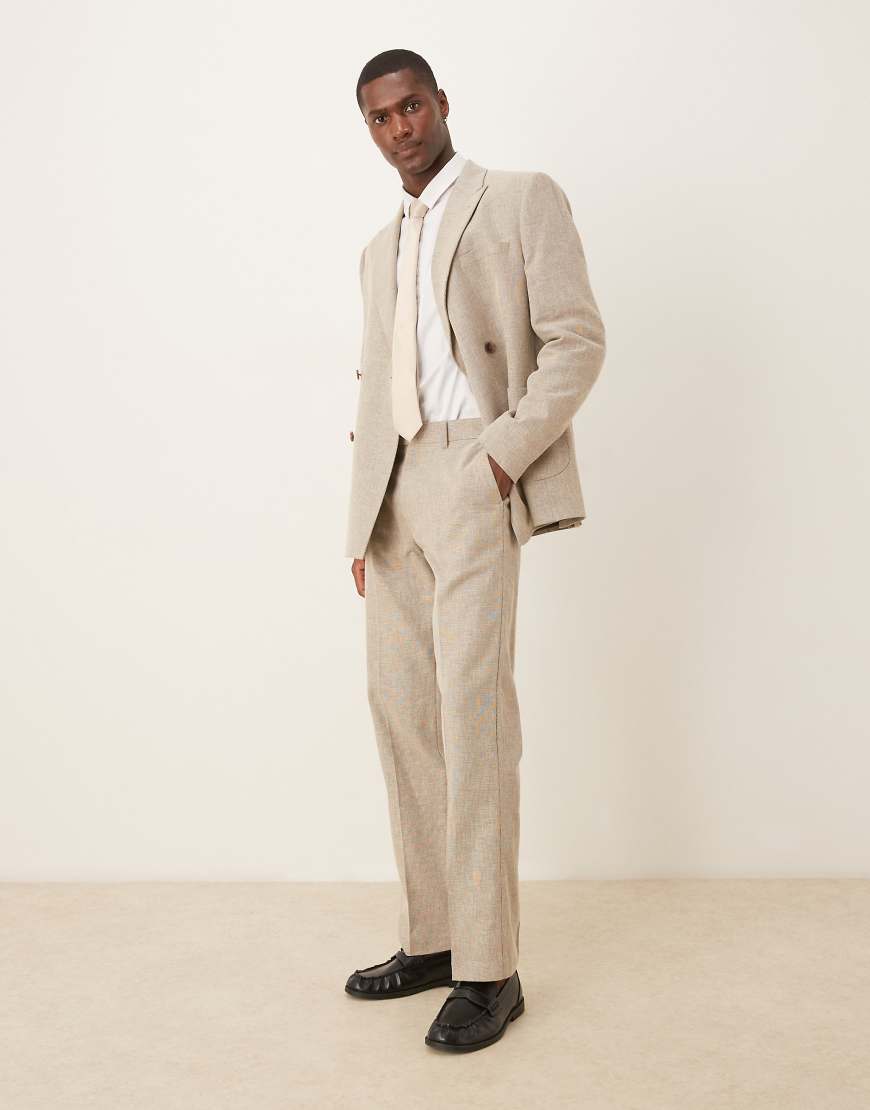 ASOS DESIGN - Anzughose aus Baumwoll-Leinen in Beige-Braun ASOS DESIGN - Anzughose aus Baumwoll-Leinen in Beige-Braun von ASOS DESIGN