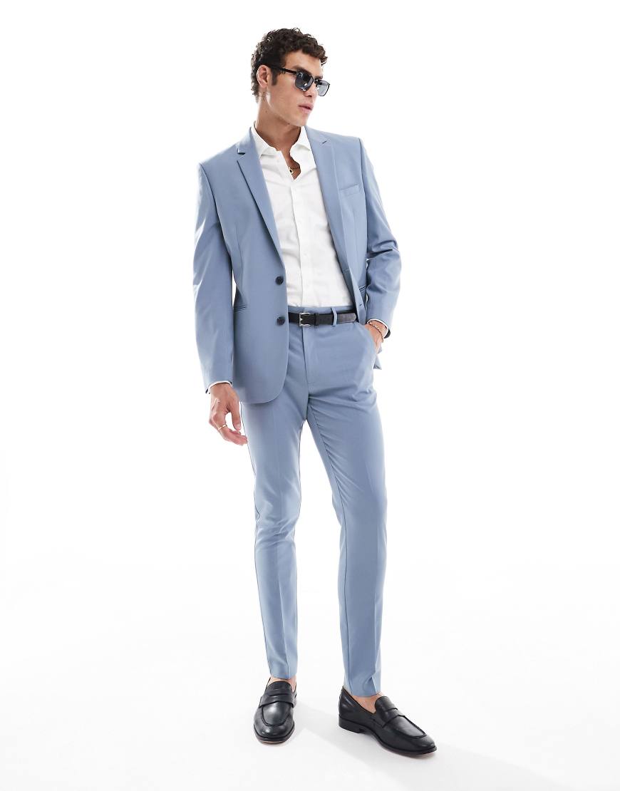 ASOS DESIGN - Anzughose in Blau mit engem Schnitt von ASOS DESIGN