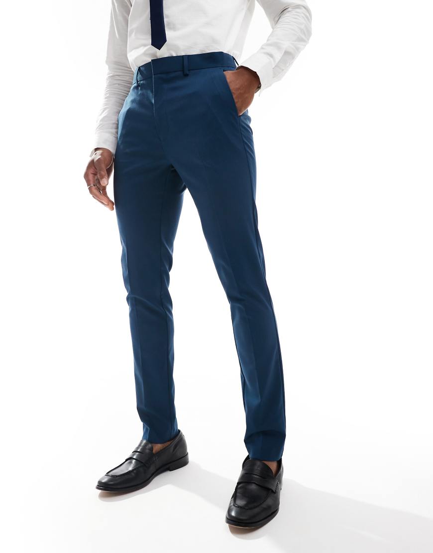 ASOS DESIGN - Anzughose in Blau mit engem Schnitt von ASOS DESIGN