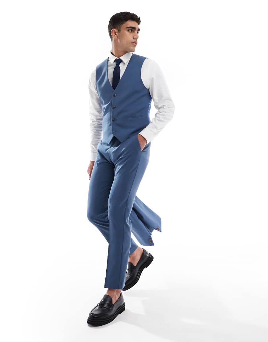 ASOS DESIGN - Anzughose in Blau mit engem Schnitt von ASOS DESIGN