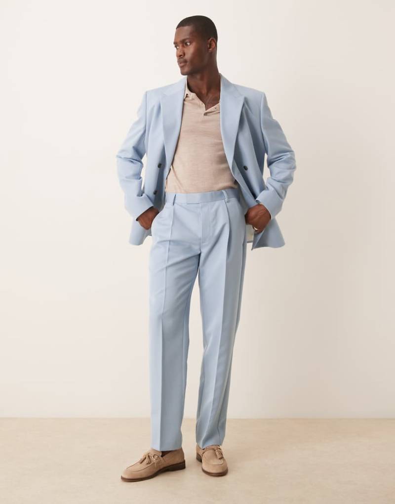 ASOS DESIGN - Anzughose in Blau mit geradem Bein von ASOS DESIGN