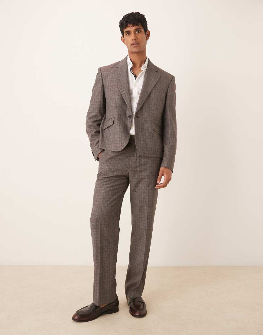 ASOS DESIGN - Anzughose in Braun mit geradem Schnitt und Struktur ASOS DESIGN - Anzughose in Braun mit geradem Schnitt und Struktur von ASOS DESIGN