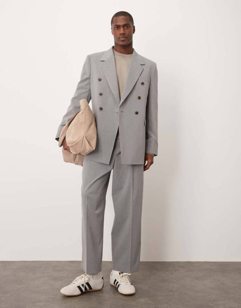 ASOS DESIGN - Anzughose in Grau mit Nadelstreifen und Ballonschnitt von ASOS DESIGN