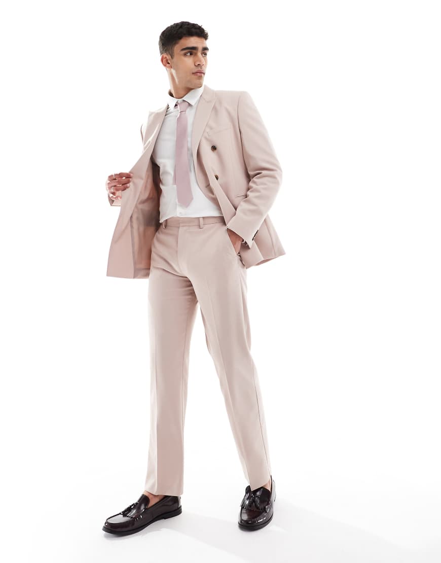 ASOS DESIGN - Anzughose in Hellrosa mit geradem Schnitt von ASOS DESIGN