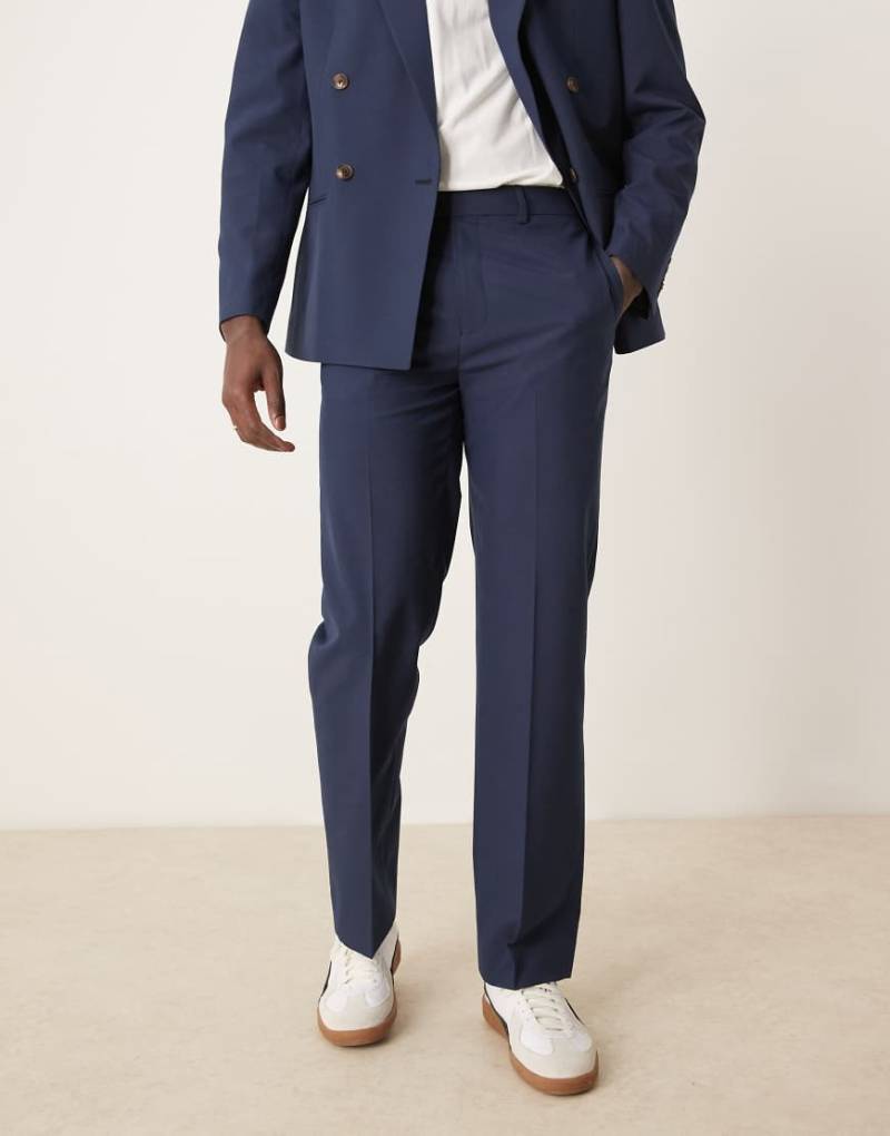 ASOS DESIGN - Anzughose in Marineblau mit geradem Schnitt von ASOS DESIGN