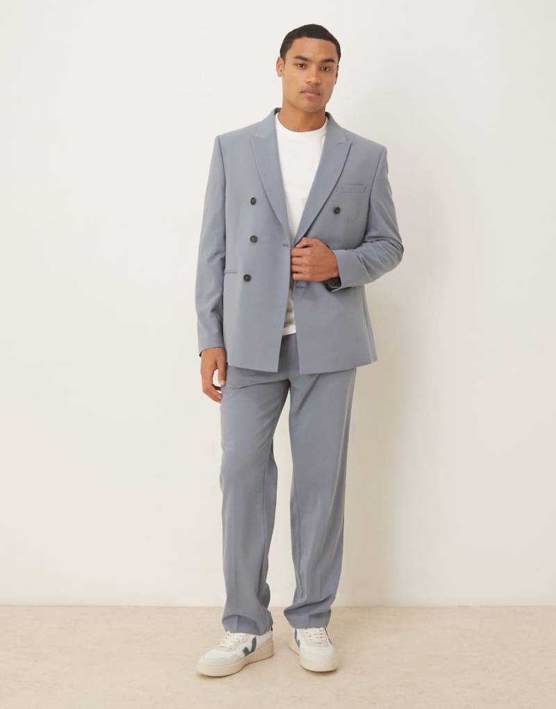 ASOS DESIGN - Anzughose in Mittelblau mit geradem Schnitt von ASOS DESIGN