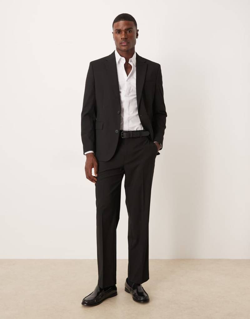 ASOS DESIGN - Anzugjacke in Schwarz mit normalem Schnitt von ASOS DESIGN