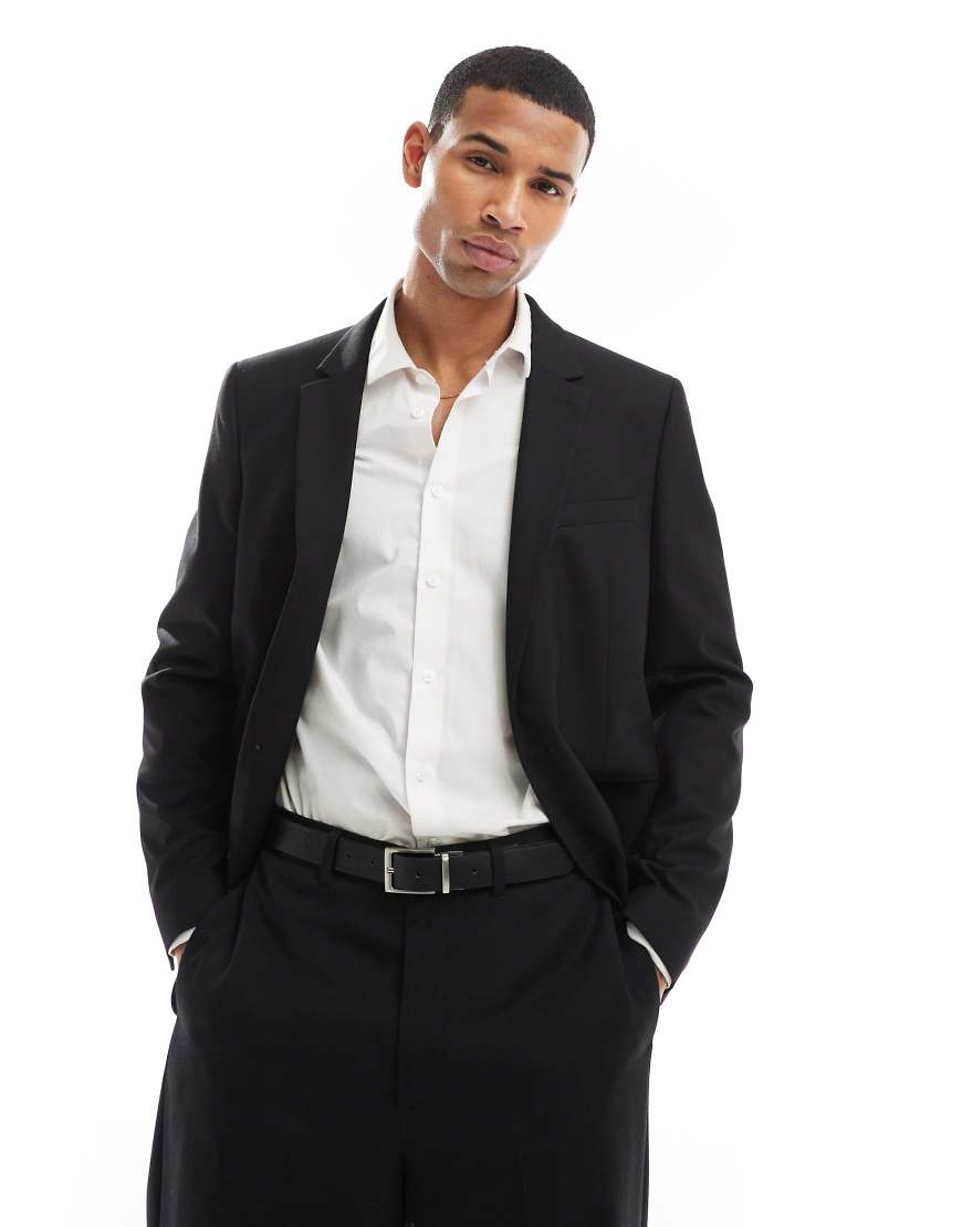 ASOS DESIGN - Anzugjacke in Schwarz mit normalem Schnitt ASOS DESIGN - Anzugjacke in Schwarz mit normalem Schnitt von ASOS DESIGN