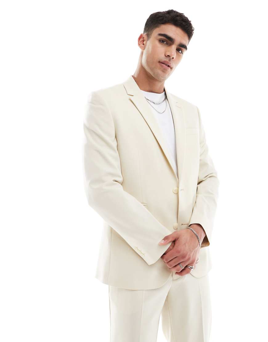 ASOS DESIGN - Anzugjacke in Steinbeige mit normalem Schnitt-Neutral ASOS DESIGN - Anzugjacke in Steinbeige mit normalem Schnitt-Neutral von ASOS DESIGN