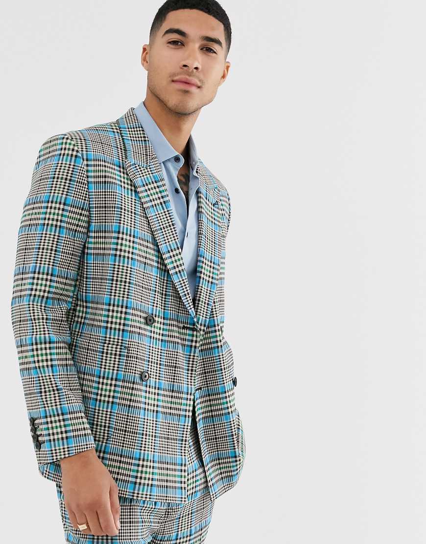 ASOS DESIGN - Anzugjacke mit farbenfrohem Karomuster-Grau ASOS DESIGN - Anzugjacke mit farbenfrohem Karomuster-Grau von ASOS DESIGN