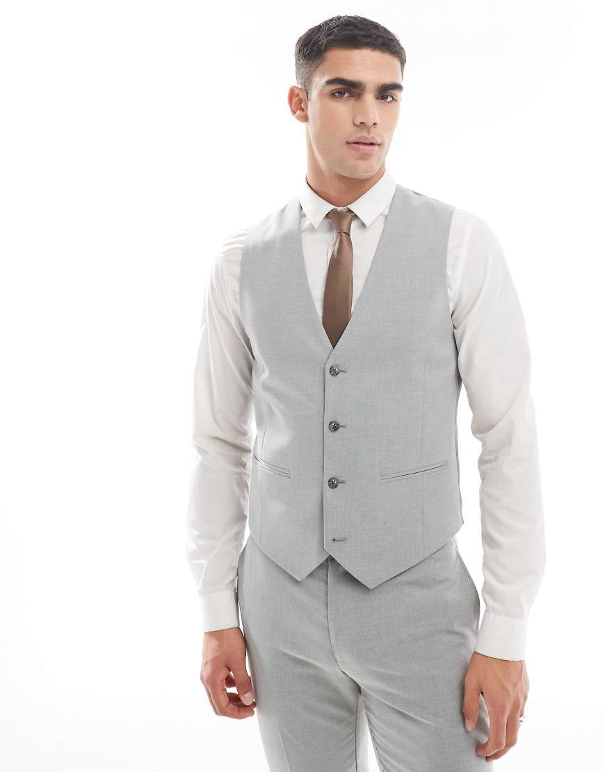 ASOS DESIGN - Anzugweste mit engem Schnitt in Grau von ASOS DESIGN