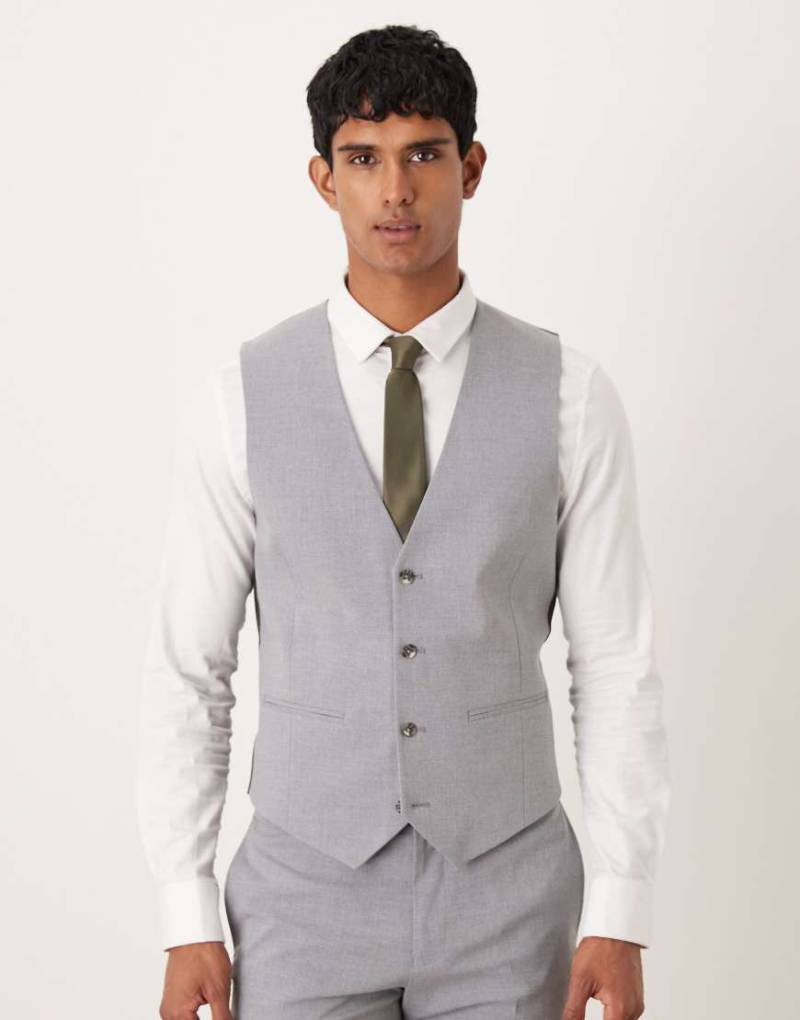 ASOS DESIGN - Anzugweste mit engem Schnitt in Grau von ASOS DESIGN