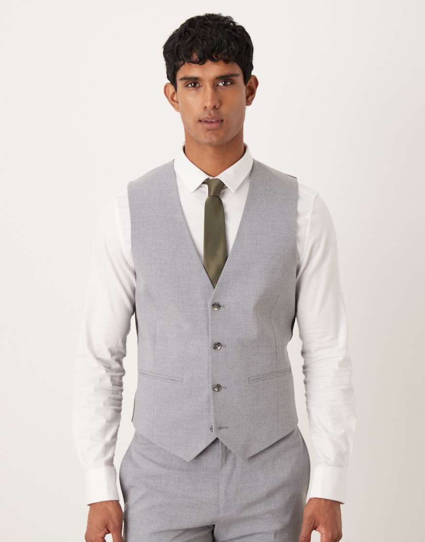 ASOS DESIGN - Anzugweste mit engem Schnitt in Grau von ASOS DESIGN