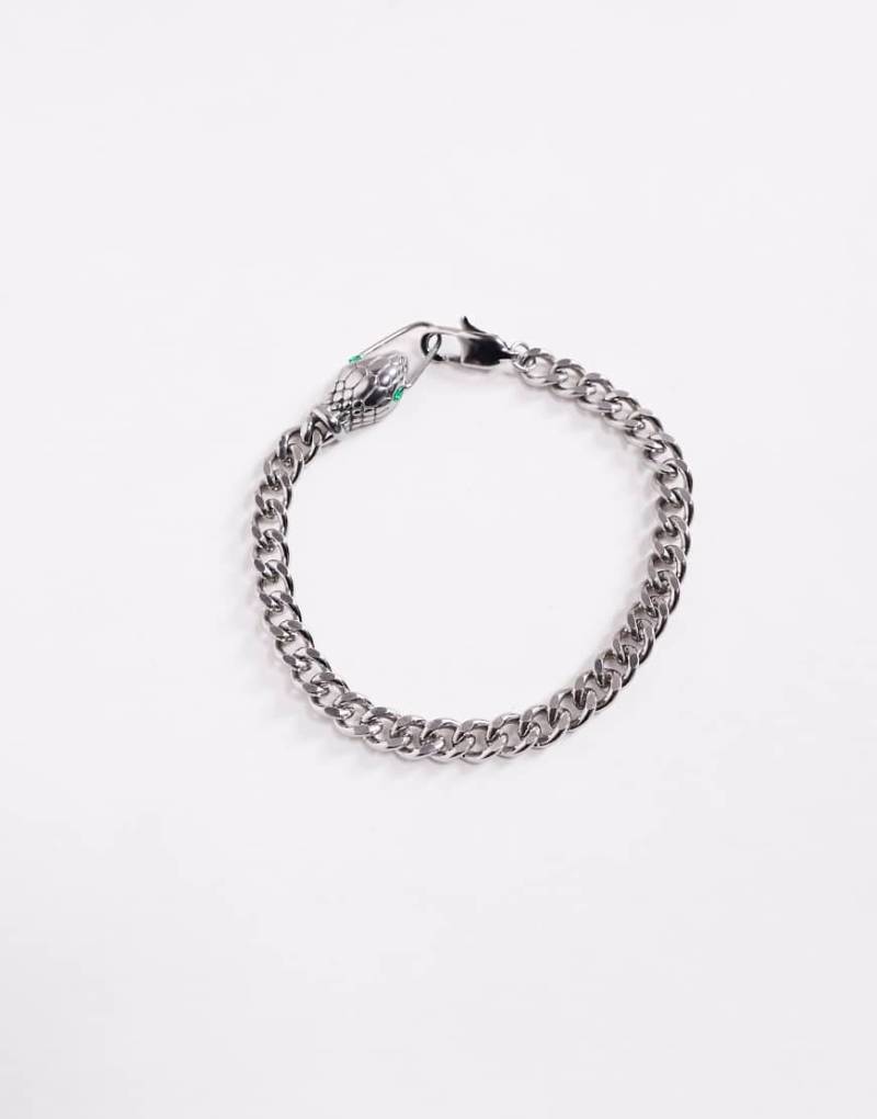 ASOS DESIGN - Armband aus wasserfestem Edelstahl in Silber mit Schlangendetail von ASOS DESIGN