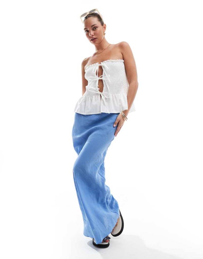 ASOS DESIGN - Asymmetrischer Maxirock in Blau mit weicher Haptik von ASOS DESIGN