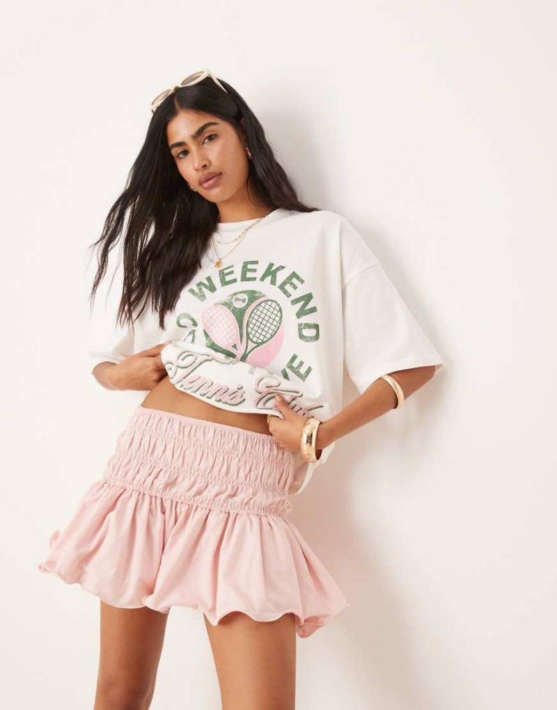 ASOS DESIGN - Ausgestellter Minirock in Rosa mit tiefer Taille von ASOS DESIGN