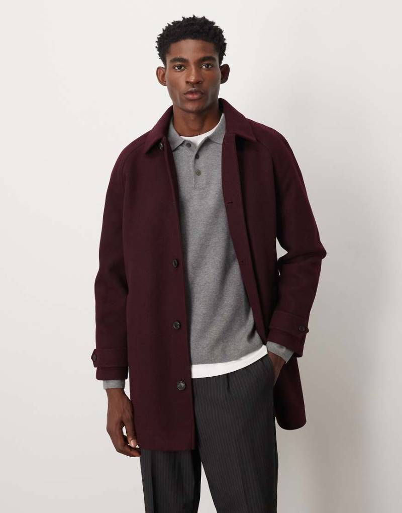 ASOS DESIGN - Automantel in anthrazitfarbener Wolloptik-Rot von ASOS DESIGN