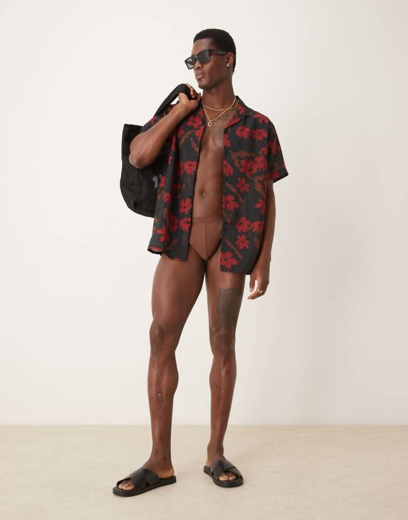 ASOS DESIGN - Badehose in Braun von ASOS DESIGN