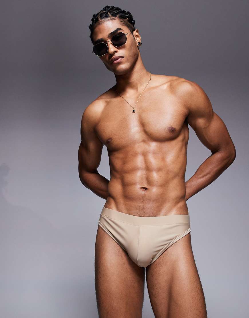 ASOS DESIGN - Badehose in Natural-Neutral von ASOS DESIGN