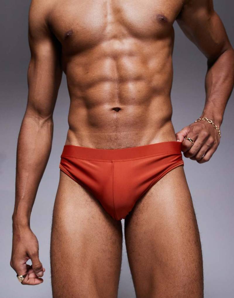 ASOS DESIGN - Badehose mit Orange von ASOS DESIGN