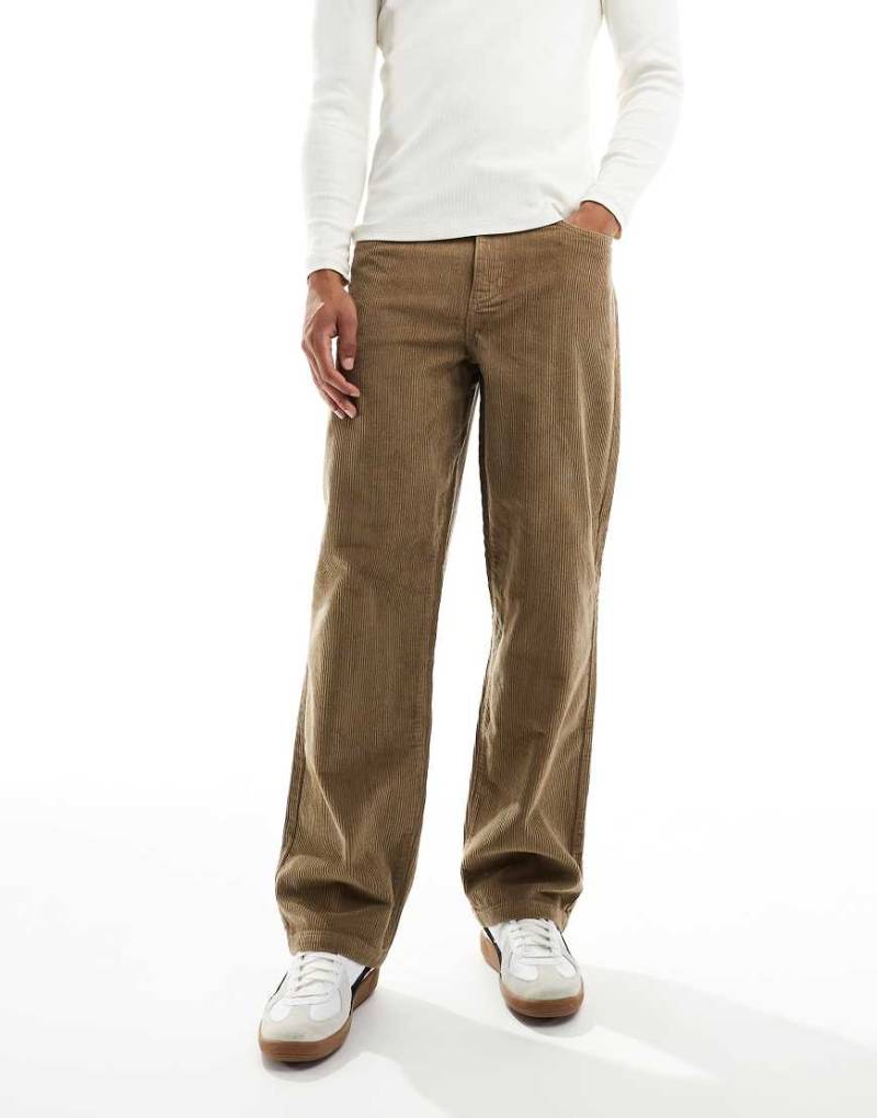 ASOS DESIGN - Baggy-Fit-Cordhose in Beige-Neutral von ASOS DESIGN
