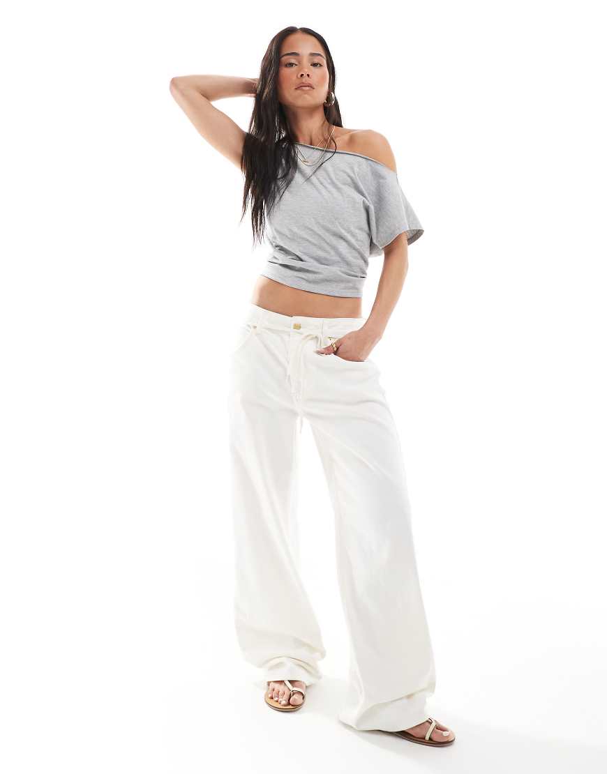 ASOS DESIGN - Baggy-Jeans in Ecru-Weiß ASOS DESIGN - Baggy-Jeans in Ecru-Weiß von ASOS DESIGN