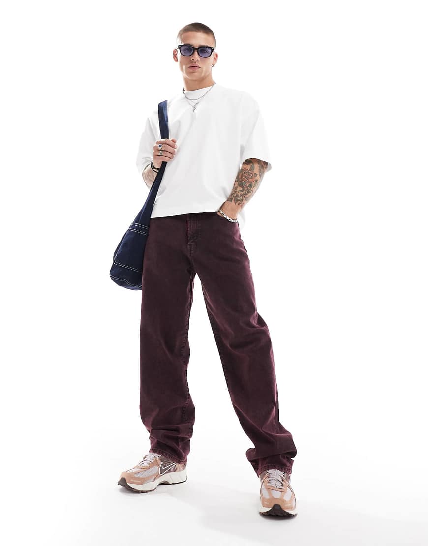 ASOS DESIGN - Baggy-Jeans in rosa Waschung von ASOS DESIGN