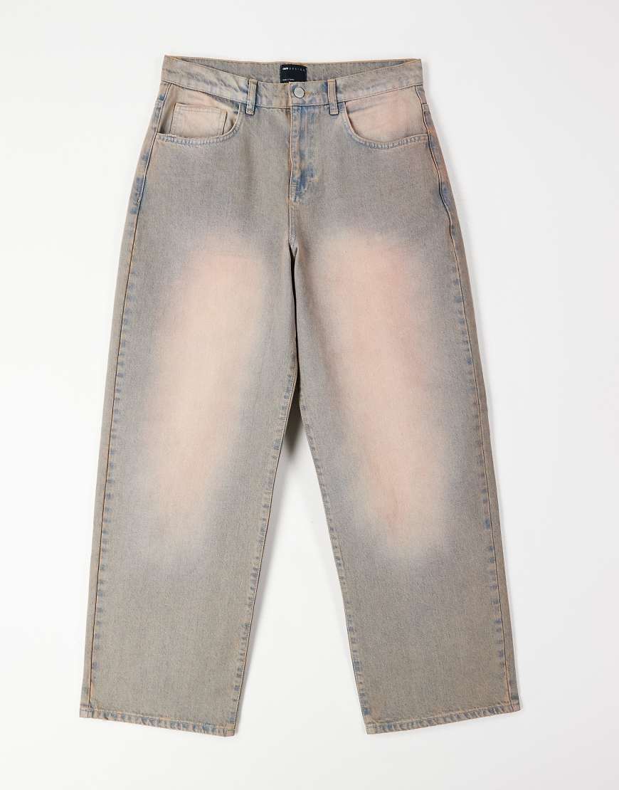 ASOS DESIGN - Baggy-Jeans in verwaschenem Rosa von ASOS DESIGN