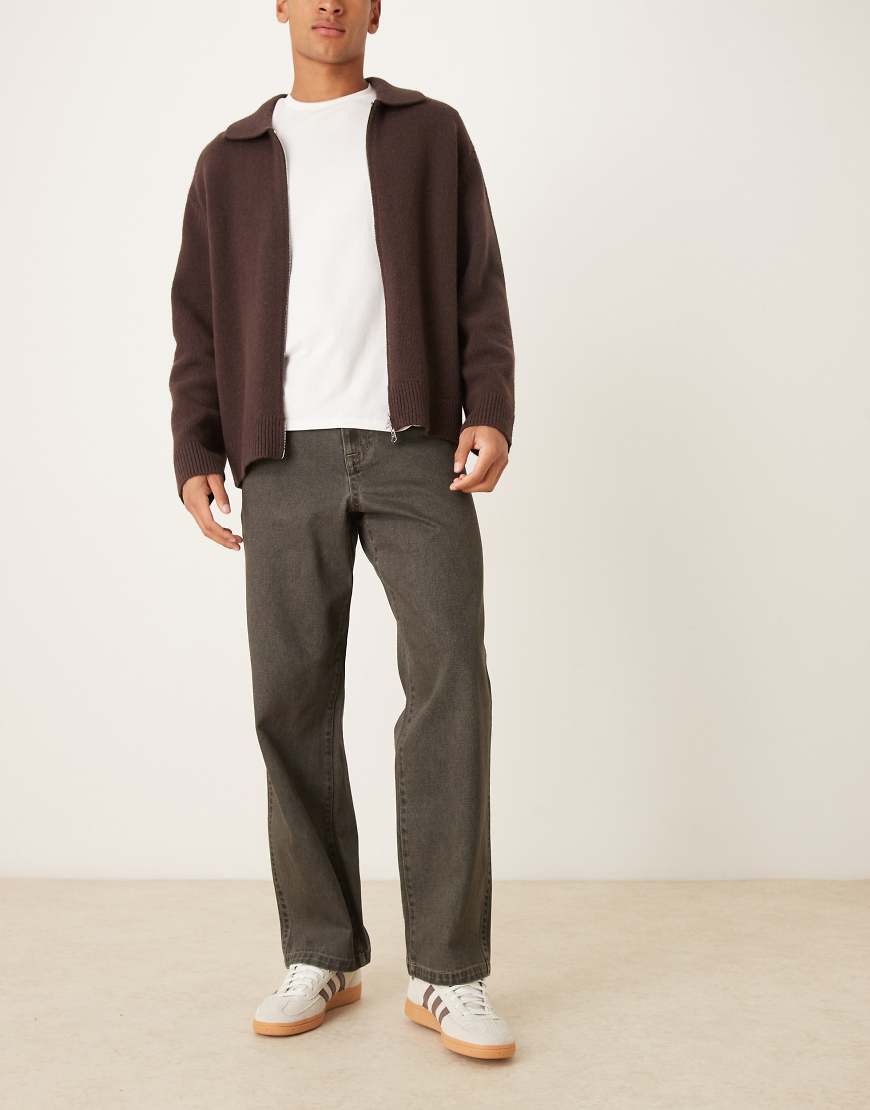 ASOS DESIGN - Baggy-Jeans in verwaschenem Schwarz von ASOS DESIGN