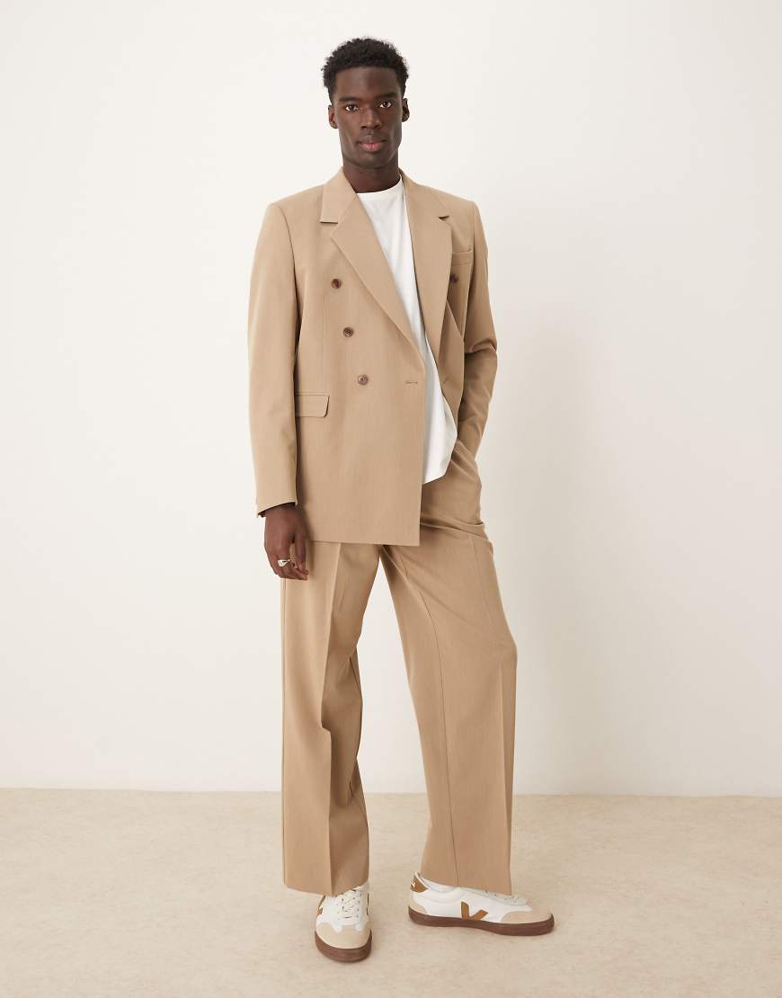 ASOS DESIGN - Ballon-Anzughose in dunklem Steinbeige-Neutral von ASOS DESIGN