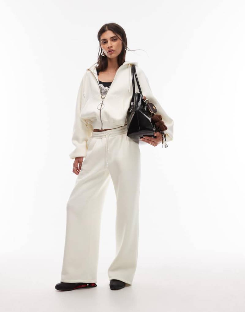 ASOS DESIGN - Ballon-Jogginghose in Cremeweiß mit niedrigem Bund, Kombiteil von ASOS DESIGN