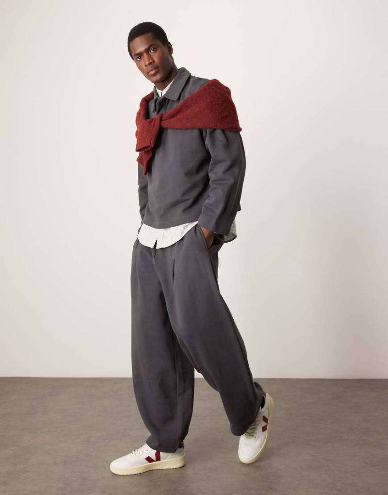ASOS DESIGN - Oversize-Jogginghose in Grau meliert mit Ballonschnitt, Kombiteil von ASOS DESIGN