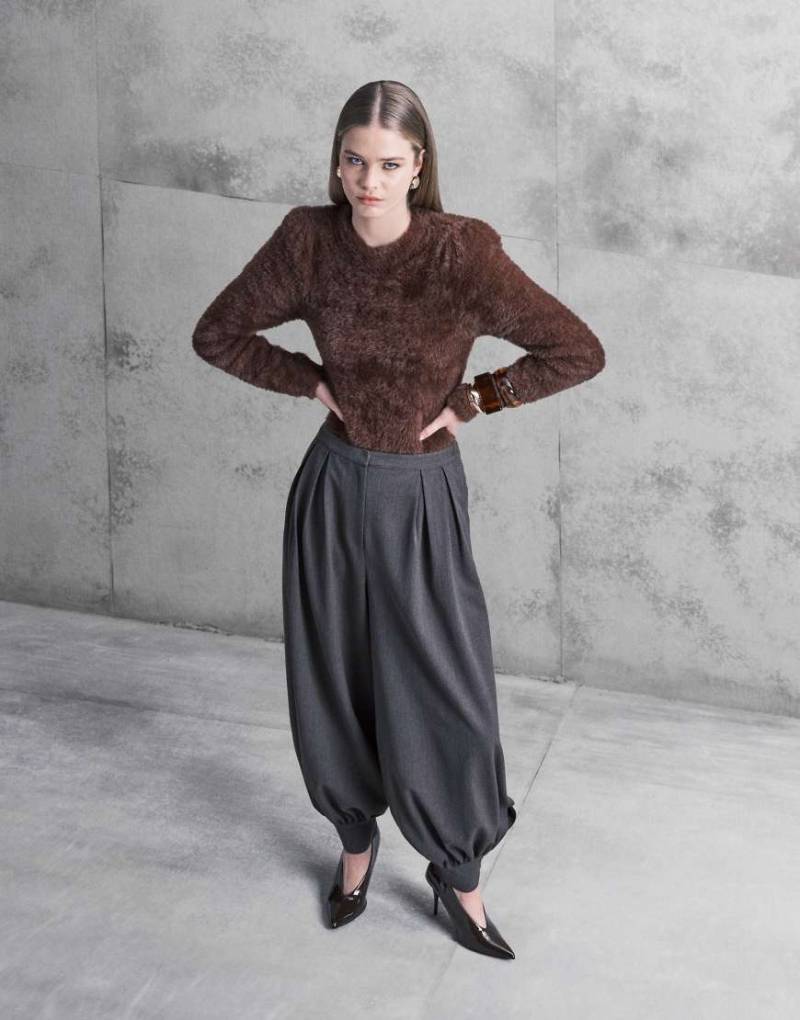 ASOS DESIGN - Ballonhose in Anthrazit mit Beinbündchen-Grau von ASOS DESIGN