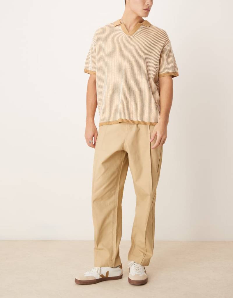 ASOS DESIGN - Ballonhose in Hellbraun mit Biesen von ASOS DESIGN