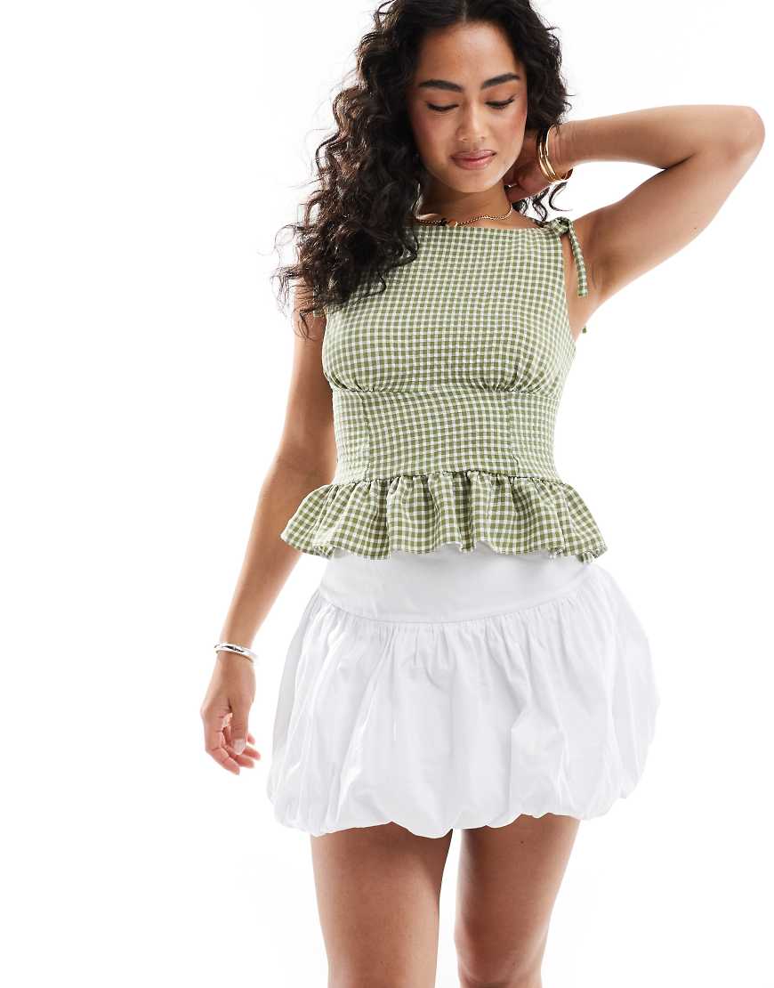 ASOS DESIGN - Ballonrock in Weiß mit tiefer Taille von ASOS DESIGN