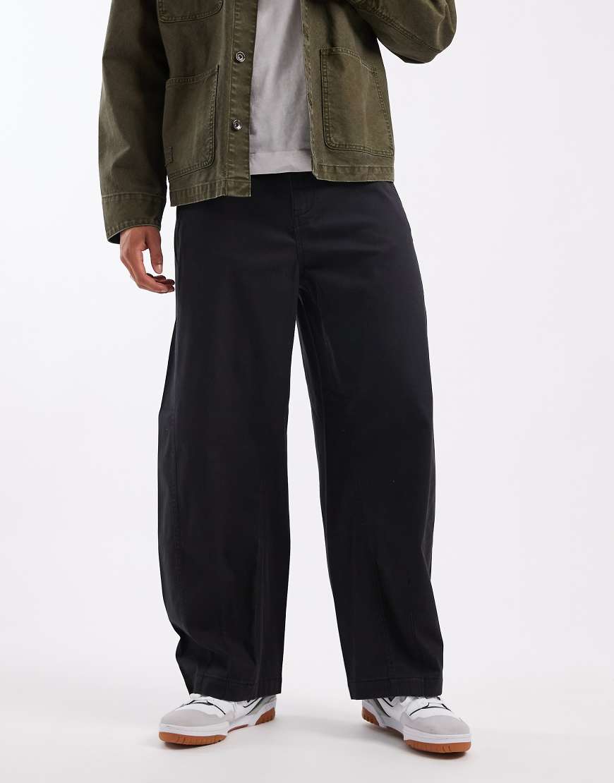 ASOS DESIGN - Barrel-Hose in Schwarz mit Ziernähten von ASOS DESIGN