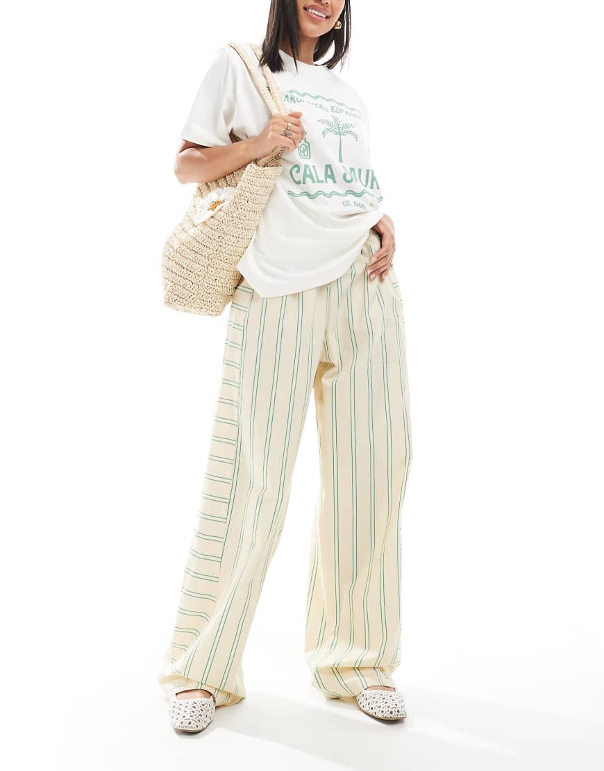 ASOS DESIGN - Barrel Leg Jogginghose aus Baumwoll-Popeline in Oversize-Passform mit Kontrast-Streifen-Gelb ASOS DESIGN - Barrel Leg Jogginghose aus Baumwoll-Popeline in Oversize-Passform mit Kontrast-Streifen-Gelb von ASOS DESIGN