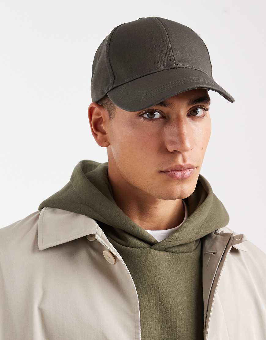 ASOS DESIGN - Basic-Baseballkappe in Khaki-Grün von ASOS DESIGN