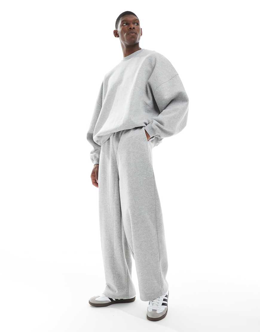 ASOS DESIGN - Basic-Jogginghose in meliertem Grau mit Balloon-Oversize-Schnitt von ASOS DESIGN