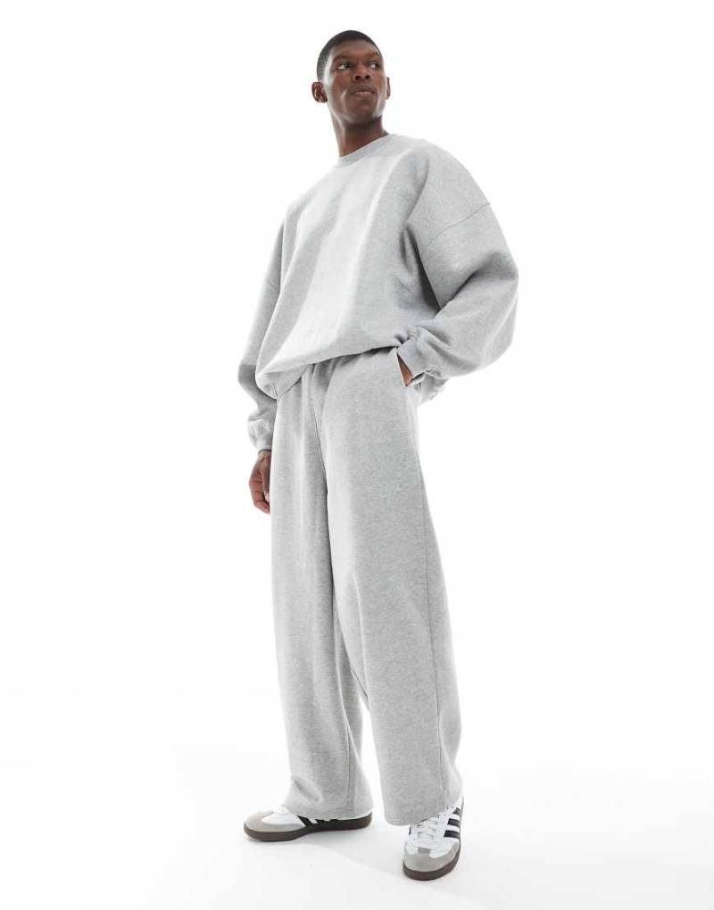 ASOS DESIGN - Basic-Jogginghose in meliertem Grau mit Ballon-Oversize-Schnitt von ASOS DESIGN