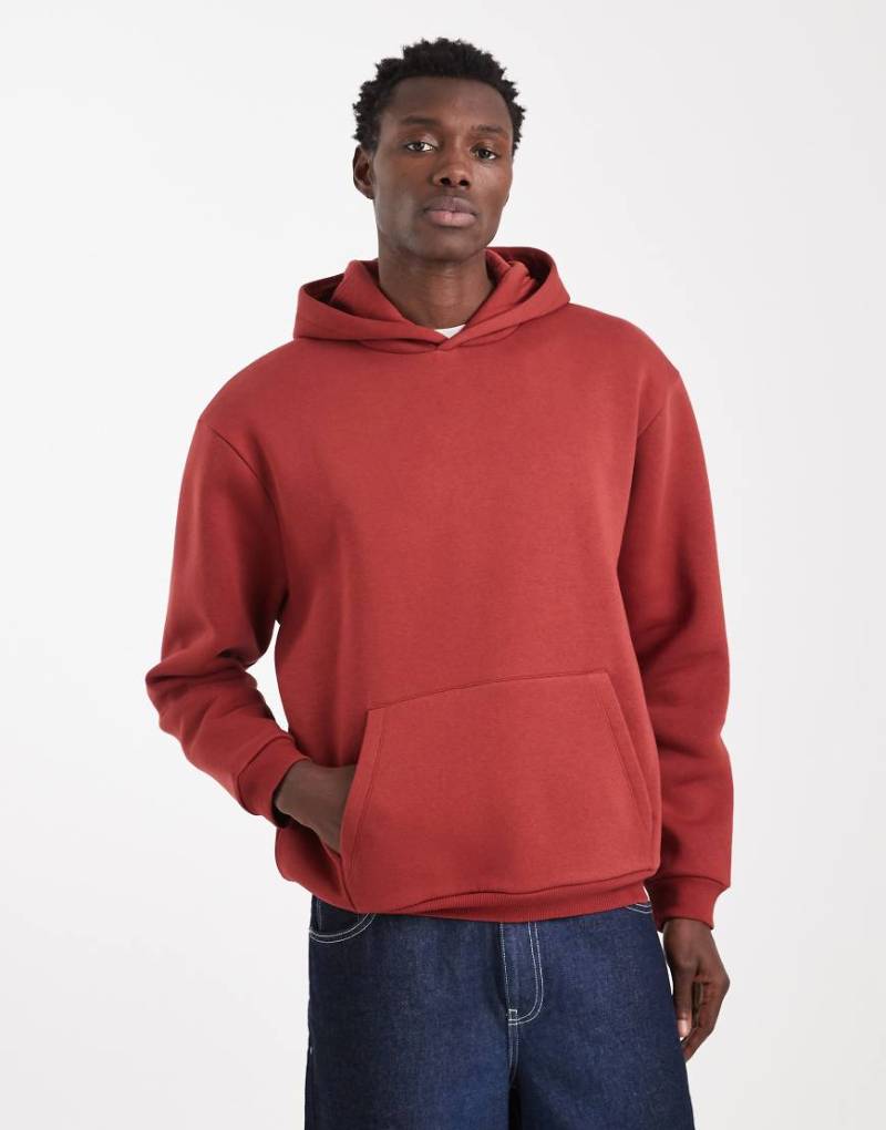 ASOS DESIGN - Basic-Kapuzenpullover im Relaxed-Fit-Stil in Rot von ASOS DESIGN