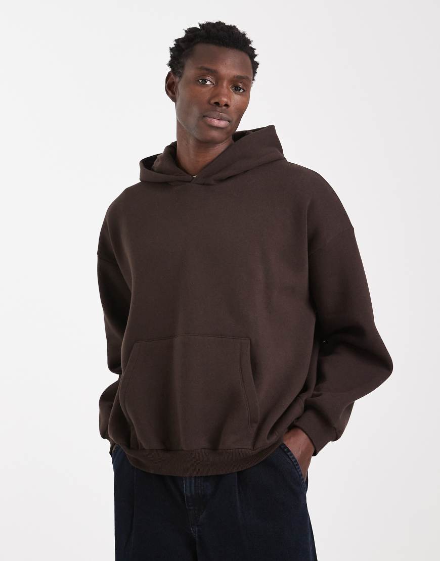 ASOS DESIGN - Basic-Kapuzenpullover in Braun mit Super-Oversize-Schnitt-Brown von ASOS DESIGN