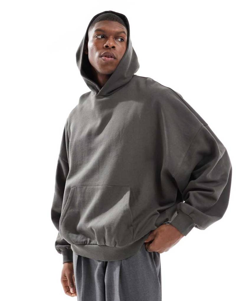 ASOS DESIGN - Basic-Kapuzenpullover in Khaki mit Super-Oversize-Schnitt-Grün von ASOS DESIGN