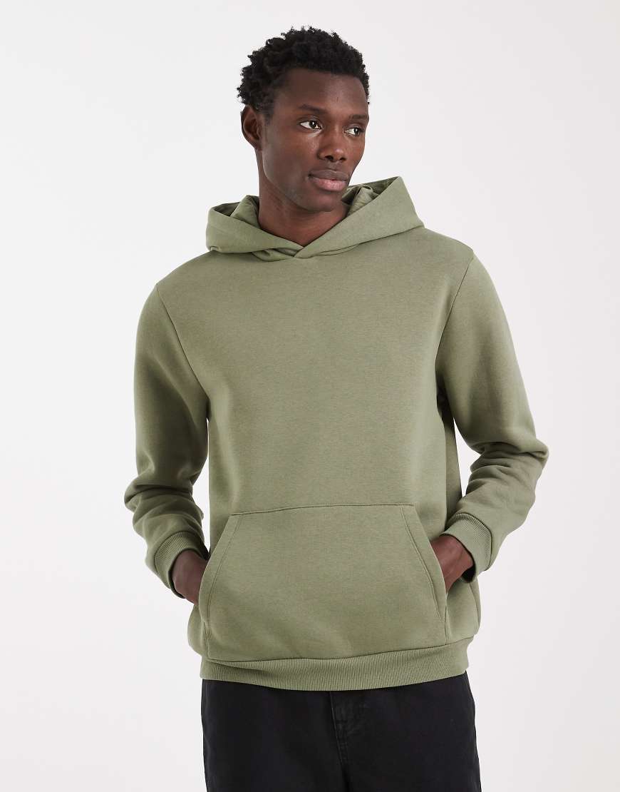 ASOS DESIGN - Basic-Kapuzenpullover in staubigem Olivgrün von ASOS DESIGN