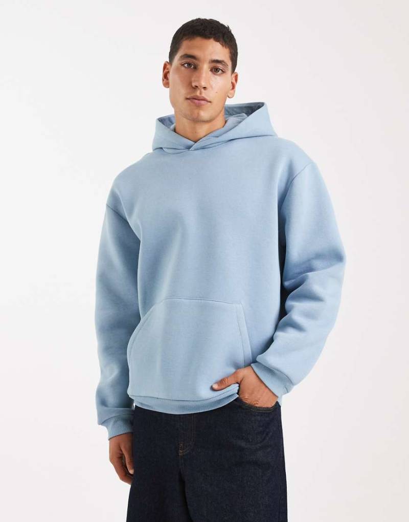 ASOS DESIGN - Basic-Kapuzenpullover mit Relaxed-Fit-Passform in Staubblau von ASOS DESIGN